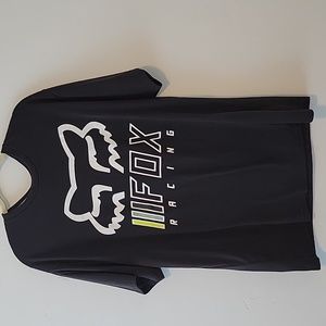 Fox Black Tee with White and Yellow Logo